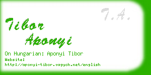 tibor aponyi business card